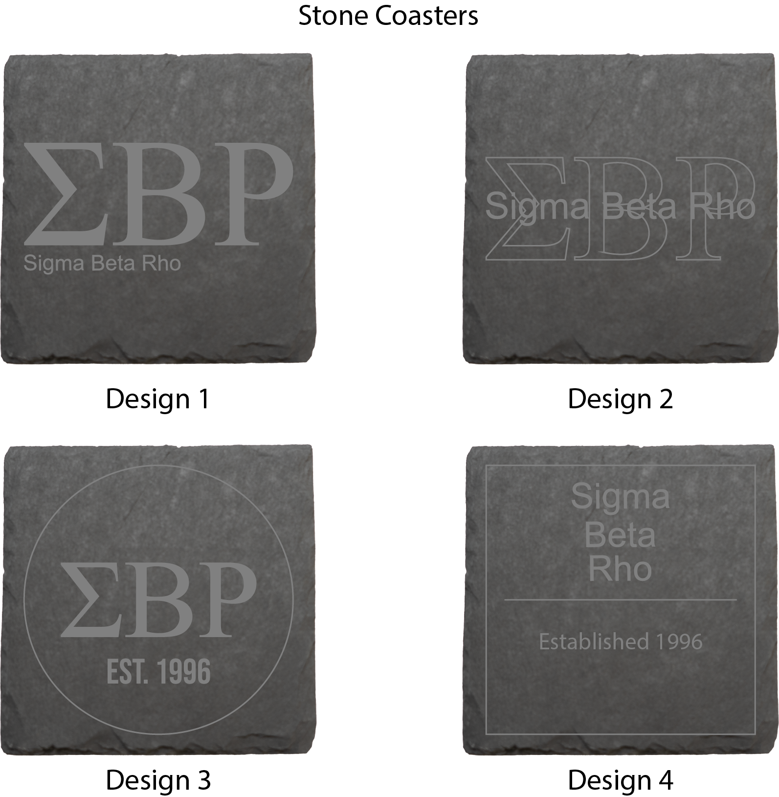 Sigma Beta Rho Stone Coasters - 4-Pack