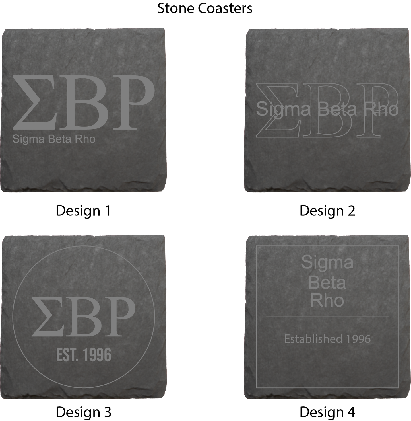 Sigma Beta Rho Stone Coasters - 4-Pack