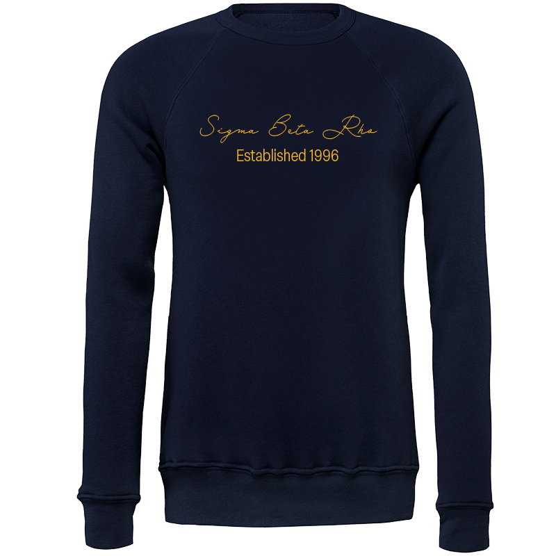 Sigma Beta Rho Embroidered Scripted Name Crewneck Sweatshirts