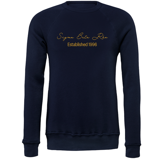 Sigma Beta Rho Embroidered Scripted Name Crewneck Sweatshirts