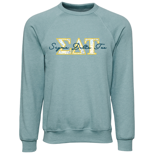 Sigma Delta Tau Applique Letters Crewneck Sweatshirt
