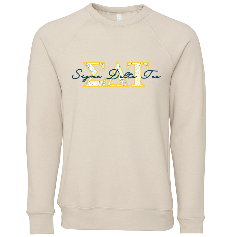 Sigma Delta Tau Applique Letters Crewneck Sweatshirt