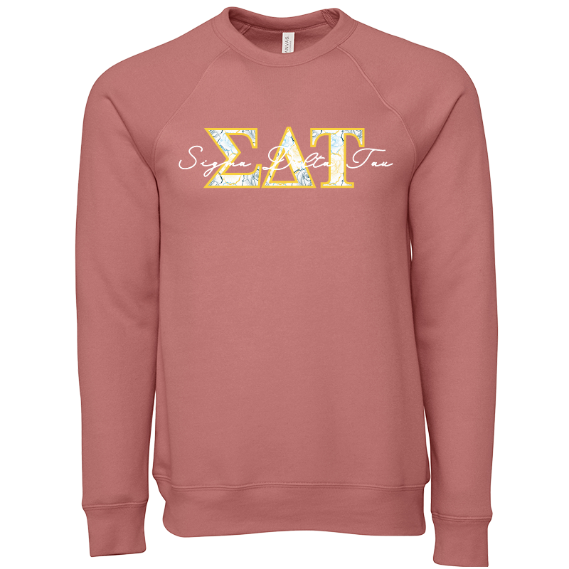 Sigma Delta Tau Applique Letters Crewneck Sweatshirt