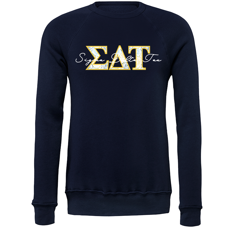 Sigma Delta Tau Applique Letters Crewneck Sweatshirt