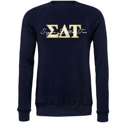 Sigma Delta Tau Applique Letters Crewneck Sweatshirt