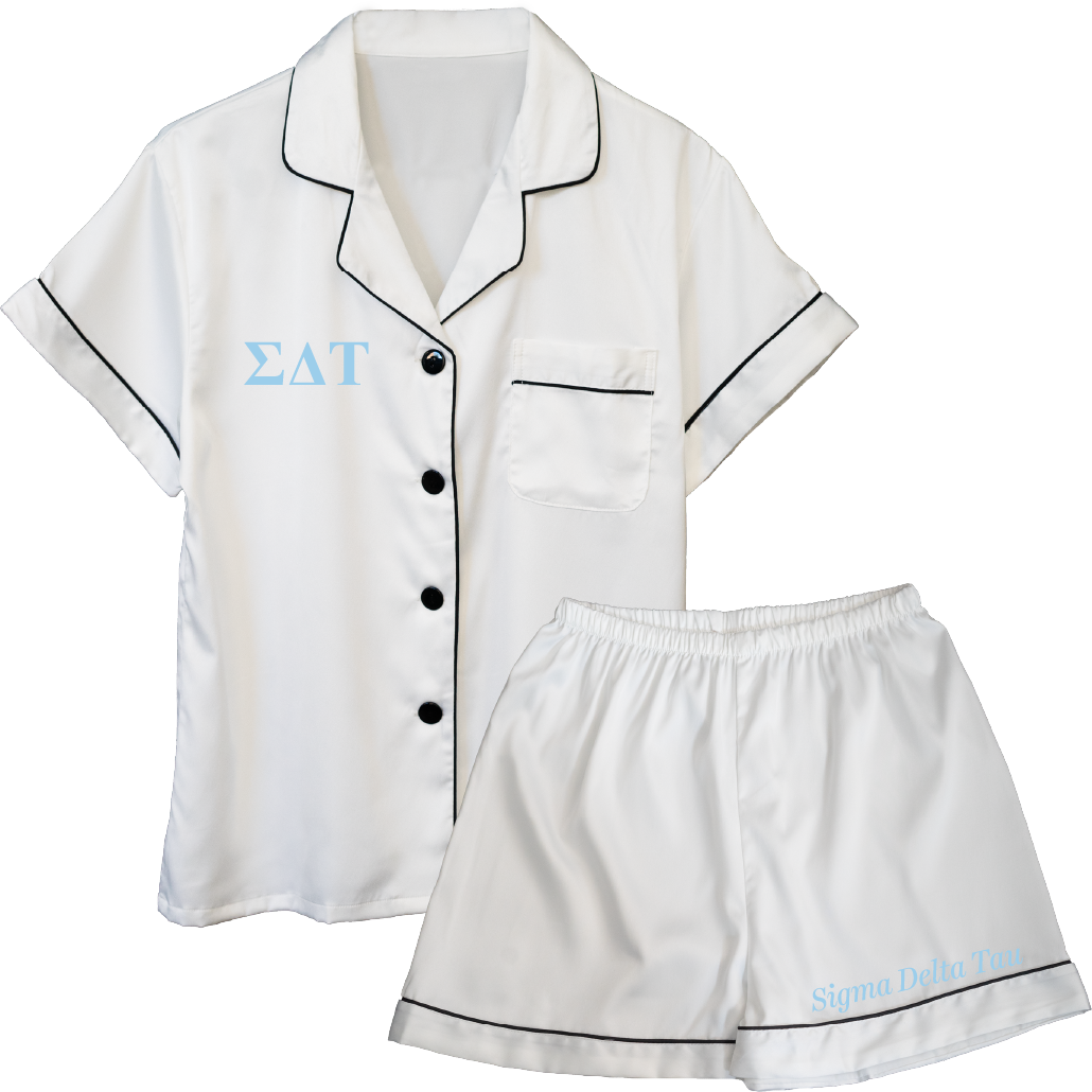 Sigma Delta Tau Embroidered Ladies' Pajama Sets