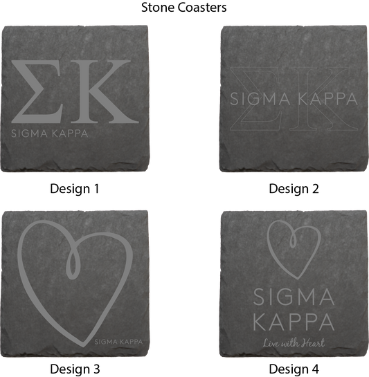 Sigma Kappa Stone Coasters - 4-Pack