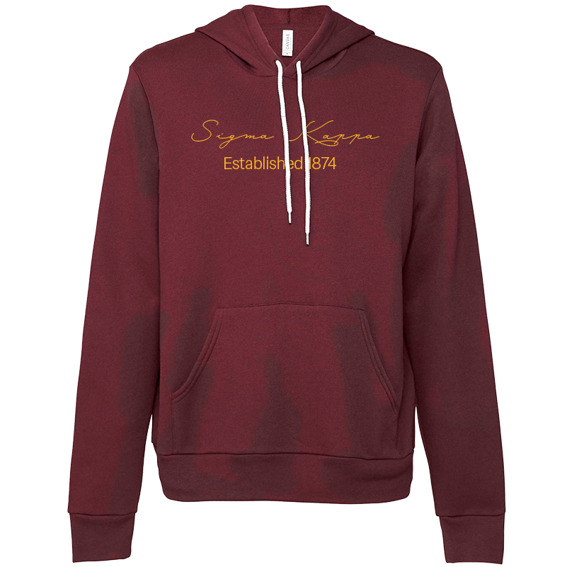 Sigma Kappa Embroidered Scripted Name Hooded Sweatshirts