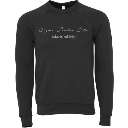 Sigma Lambda Beta Embroidered Scripted Name Crewneck Sweatshirts