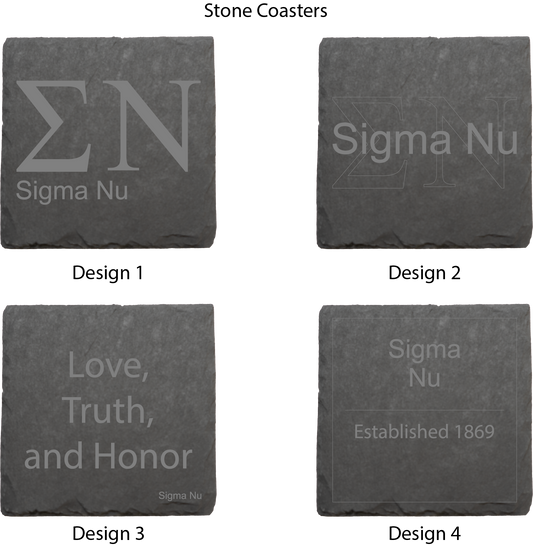 Sigma Nu Stone Coasters - 4-Pack