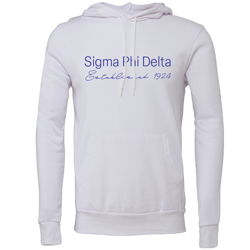 Sigma Phi Delta Embroidered Printed Name Hooded Sweatshirts