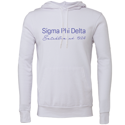 Sigma Phi Delta Embroidered Printed Name Hooded Sweatshirts