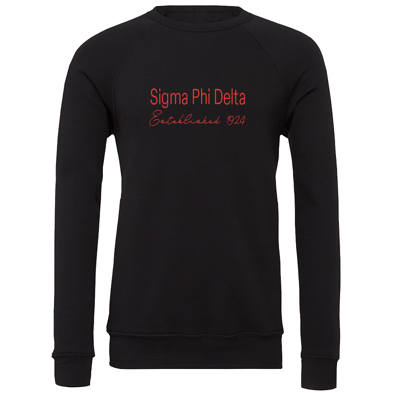 Sigma Phi Delta Embroidered Printed Name Crewneck Sweatshirts