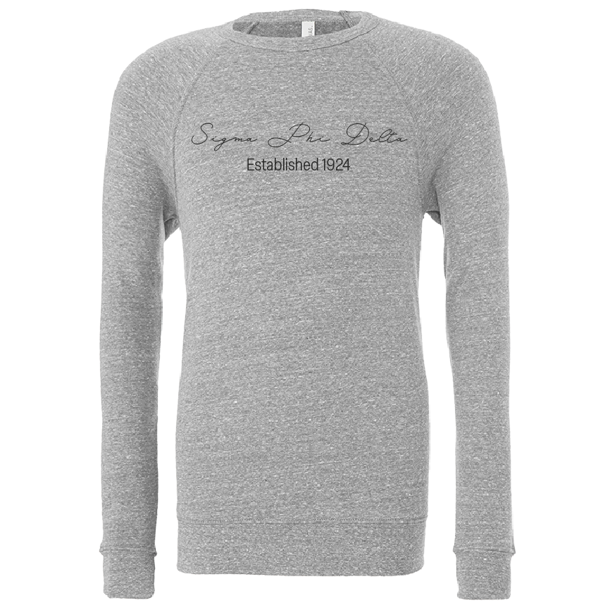 Sigma Phi Delta Embroidered Scripted Name Crewneck Sweatshirts