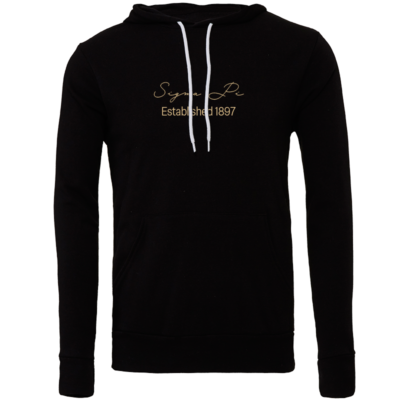 Sigma Pi Embroidered Scripted Name Hooded Sweatshirts
