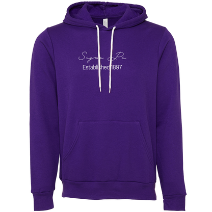 Sigma Pi Embroidered Scripted Name Hooded Sweatshirts