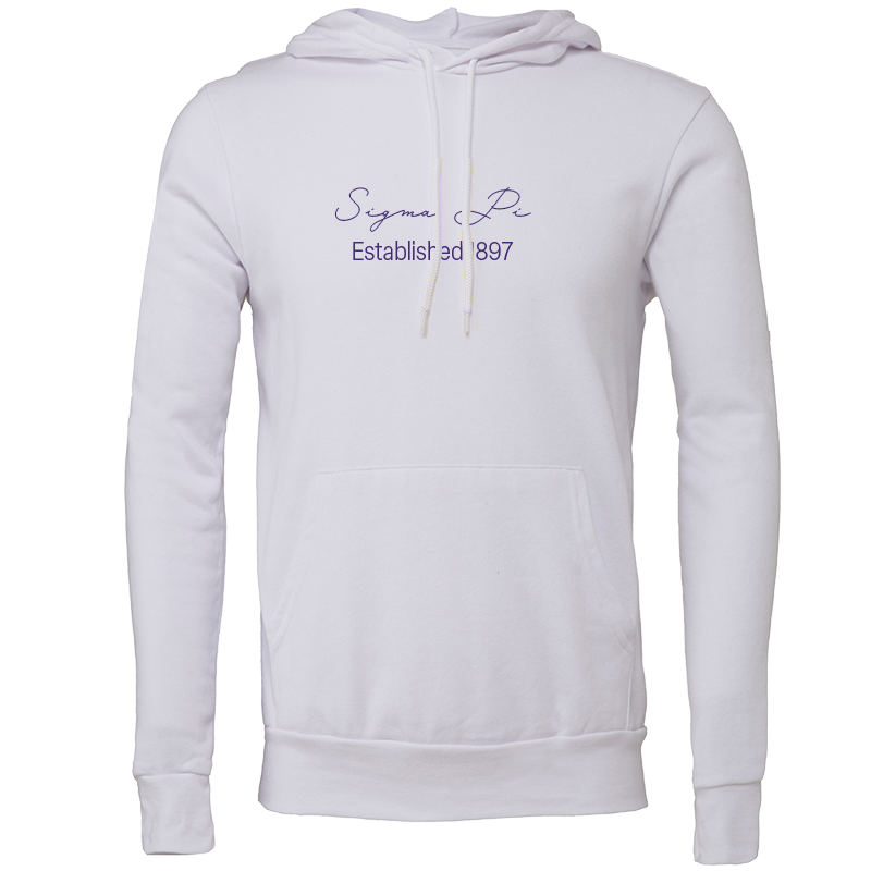 Sigma Pi Embroidered Scripted Name Hooded Sweatshirts