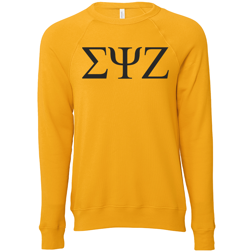 Sigma Psi Zeta Embroidered Lettered Crewneck Sweatshirts