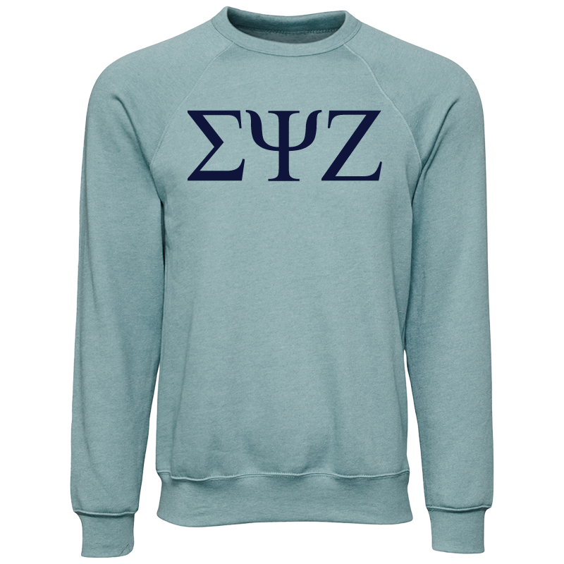 Sigma Psi Zeta Embroidered Lettered Crewneck Sweatshirts
