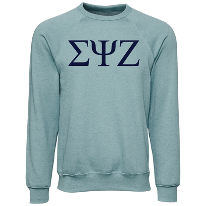 Sigma Psi Zeta Embroidered Lettered Crewneck Sweatshirts