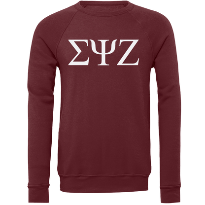 Sigma Psi Zeta Embroidered Lettered Crewneck Sweatshirts