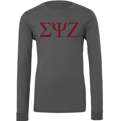 Sigma Psi Zeta Lettered Long Sleeve T-Shirts