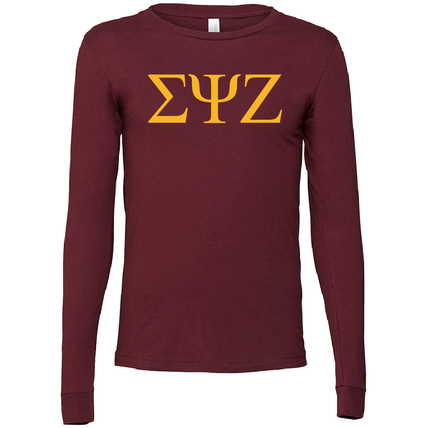 Sigma Psi Zeta Lettered Long Sleeve T-Shirts