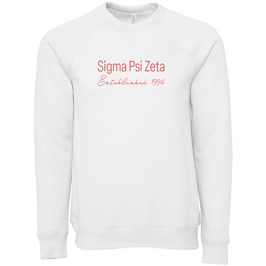 Sigma Psi Zeta Embroidered Printed Name Crewneck Sweatshirts