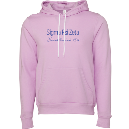 Sigma Psi Zeta Embroidered Printed Name Hooded Sweatshirts