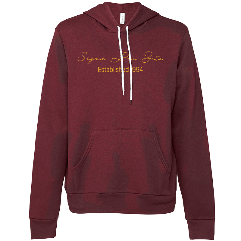 Sigma Psi Zeta Embroidered Scripted Name Hooded Sweatshirts