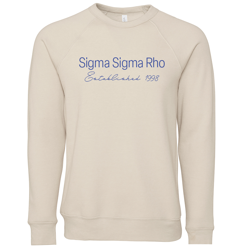 Sigma Sigma Rho Embroidered Printed Name Crewneck Sweatshirts