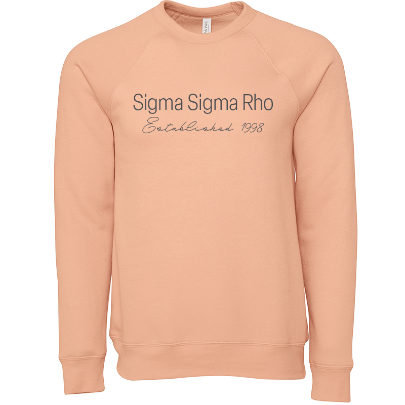 Sigma Sigma Rho Embroidered Printed Name Crewneck Sweatshirts