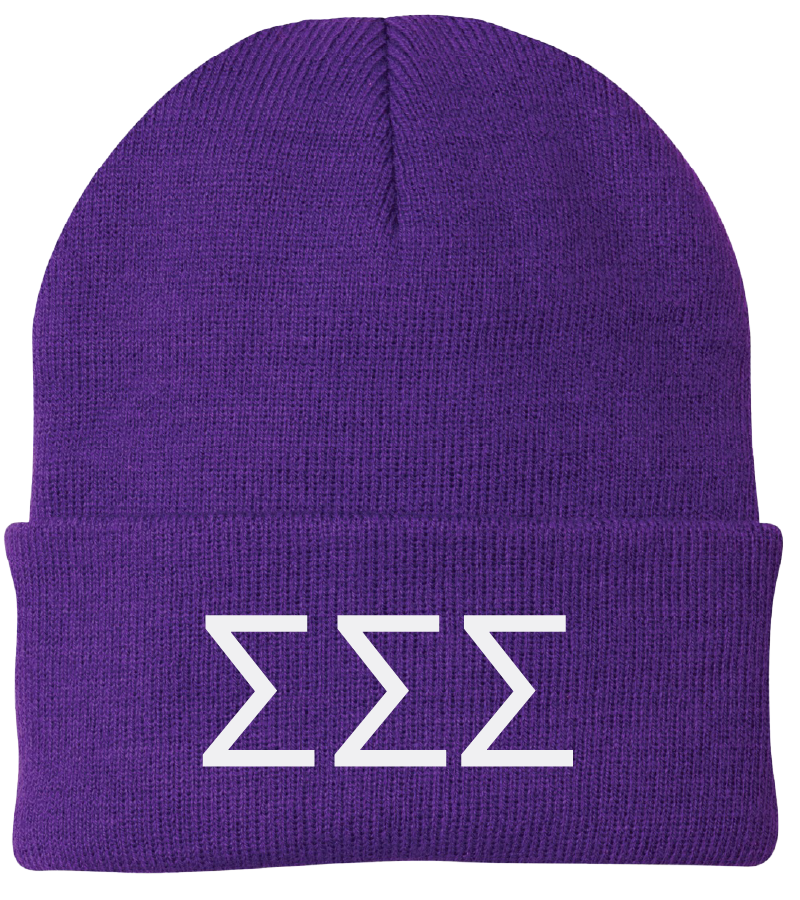 Sigma Sigma Sigma Lettered Beanies