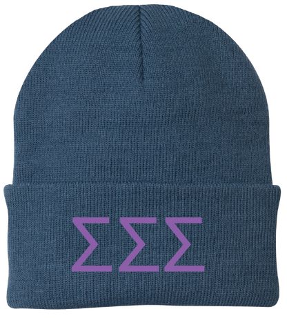 Sigma Sigma Sigma Lettered Beanies