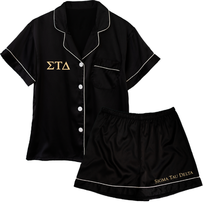 Sigma Tau Delta Embroidered Ladies' Pajama Sets