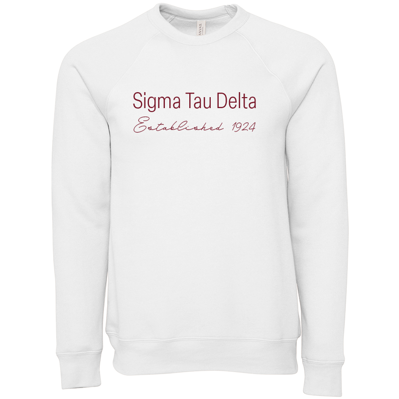 Sigma Tau Delta Embroidered Printed Name Crewneck Sweatshirts