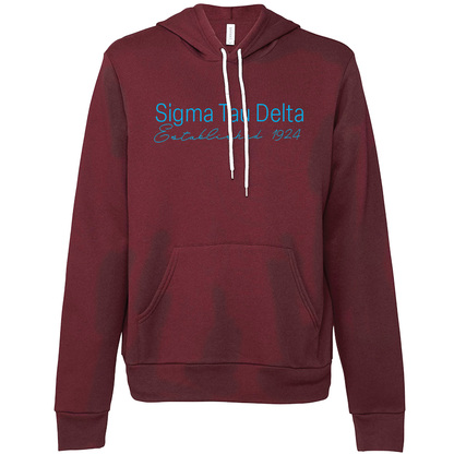 Sigma Tau Delta Embroidered Printed Name Hooded Sweatshirts