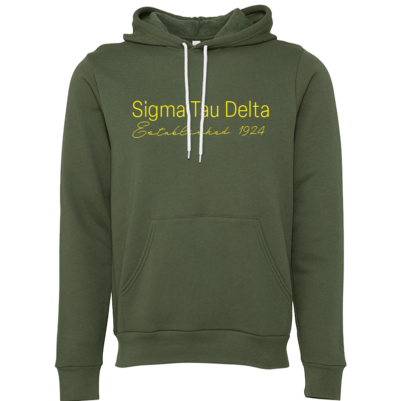 Sigma Tau Delta Embroidered Printed Name Hooded Sweatshirts