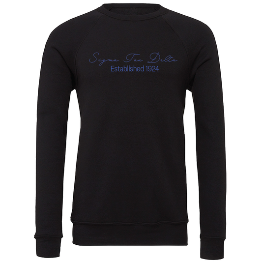 Sigma Tau Delta Embroidered Scripted Name Crewneck Sweatshirts