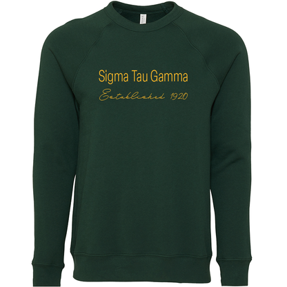 Sigma Tau Gamma Embroidered Printed Name Crewneck Sweatshirts