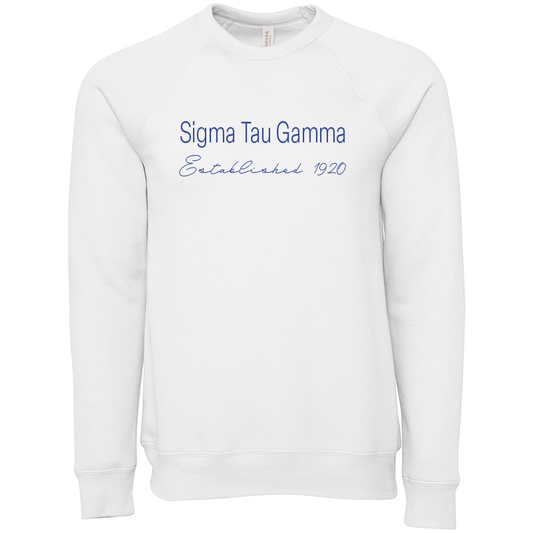 Sigma Tau Gamma Embroidered Printed Name Crewneck Sweatshirts