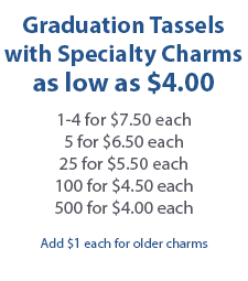 Graduation Tassels with Block Year Charms