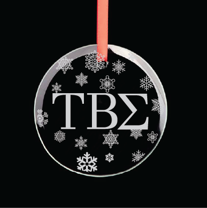 Tau Beta Sigma Round Multi-Snowflake Ornament