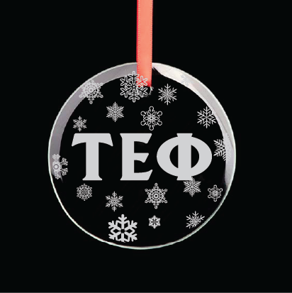 Tau Epsilon Phi Round Multi-Snowflake Ornament