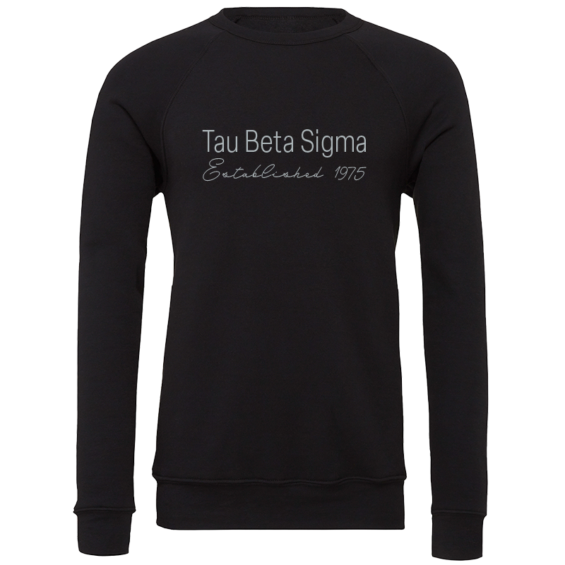 Tau Beta Sigma Embroidered Printed Name Crewneck Sweatshirts
