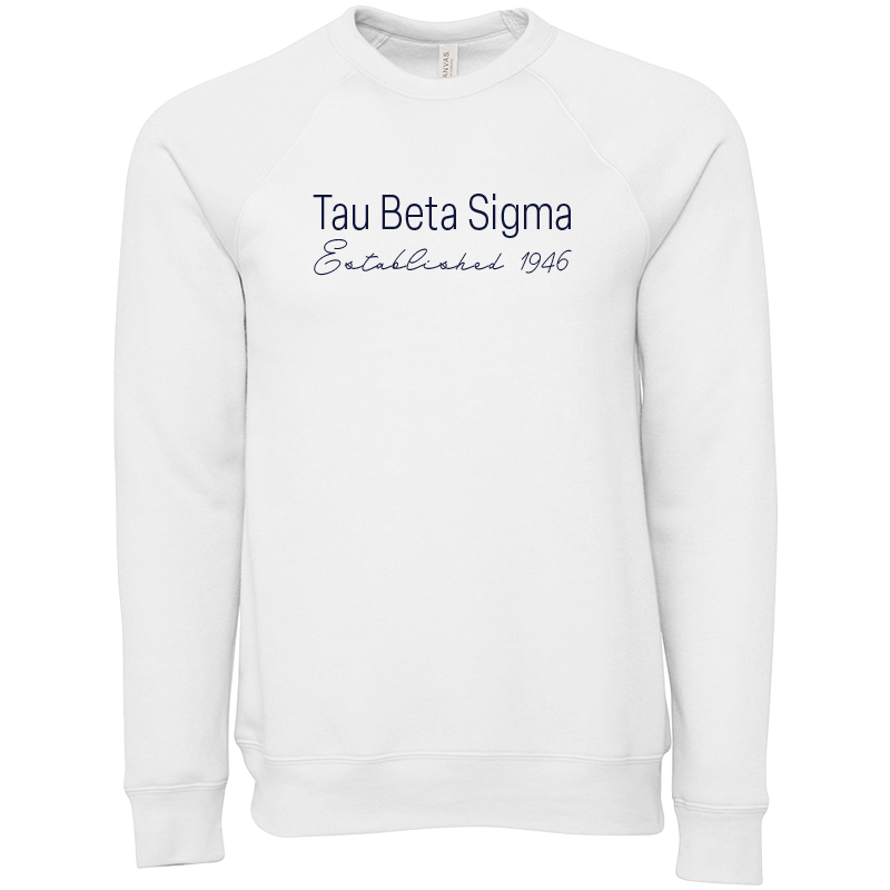 Tau Beta Sigma Embroidered Printed Name Crewneck Sweatshirts