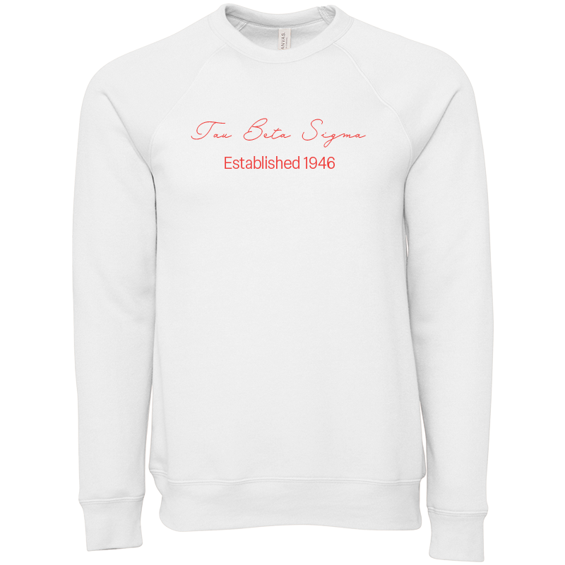 Tau Beta Sigma Embroidered Scripted Name Crewneck Sweatshirts