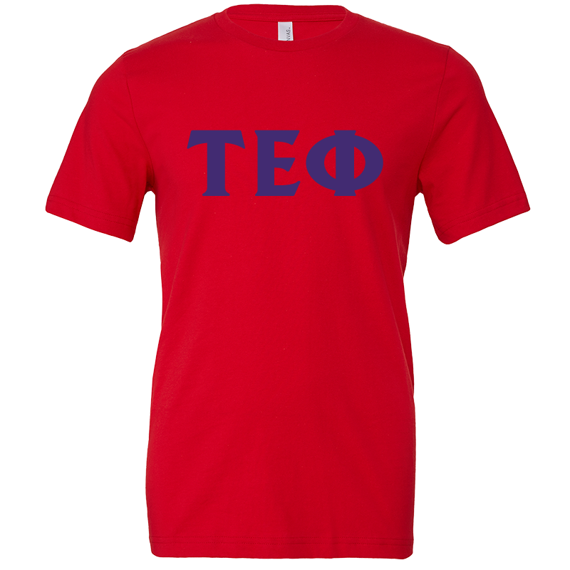 Tau Epsilon Phi Short Lettered Sleeve T-Shirts