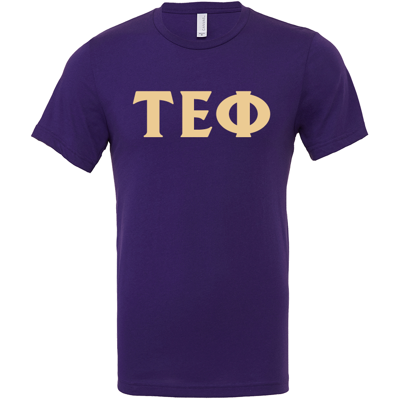 Tau Epsilon Phi Short Lettered Sleeve T-Shirts