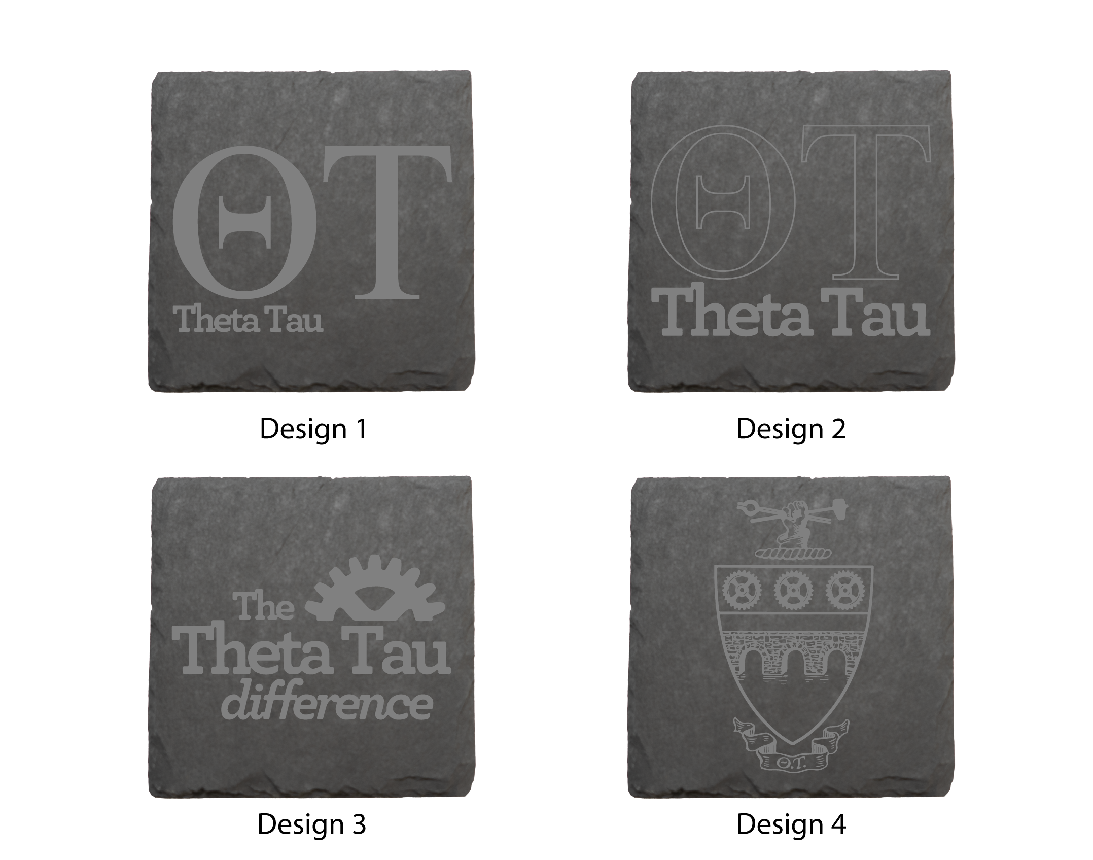 Theta Tau Stone Coasters - 4-Pack